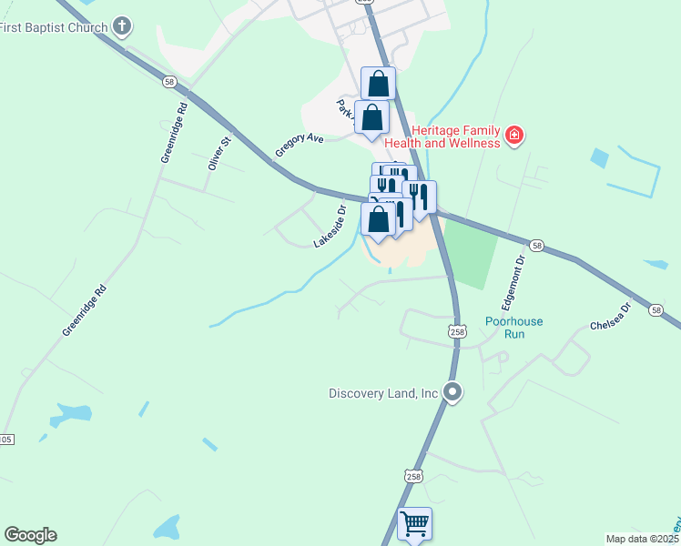 map of restaurants, bars, coffee shops, grocery stores, and more near 1104 Hart Circle in Snow Hill
