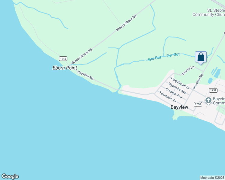 map of restaurants, bars, coffee shops, grocery stores, and more near 1491 Bayview Road in Bath