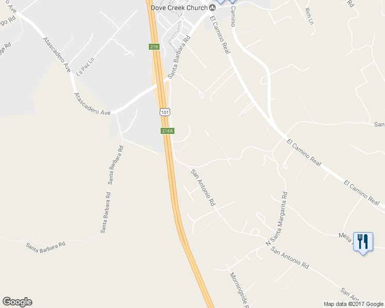 map of restaurants, bars, coffee shops, grocery stores, and more near 9320 Easement Road in Atascadero