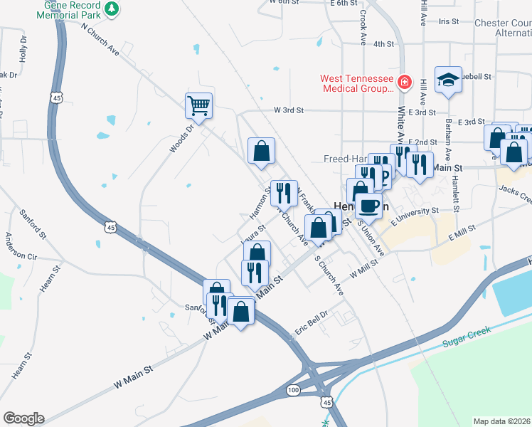 map of restaurants, bars, coffee shops, grocery stores, and more near 210 North Carolina Avenue in Henderson