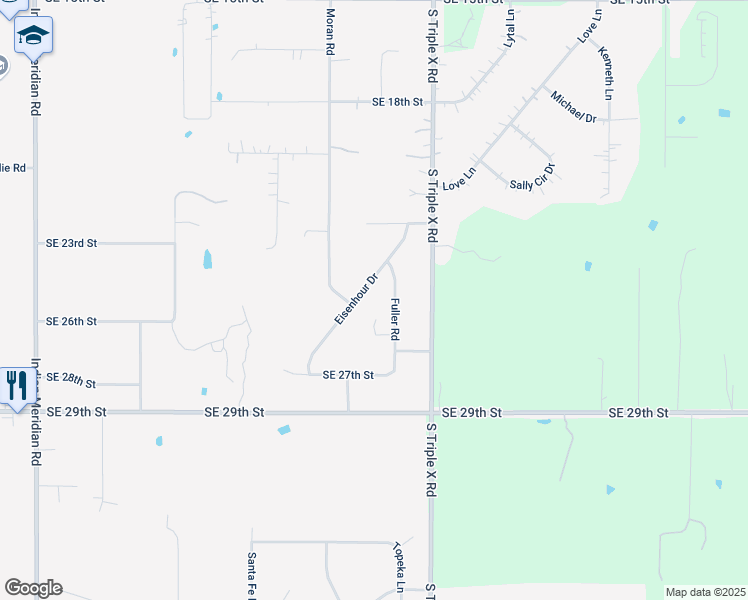 map of restaurants, bars, coffee shops, grocery stores, and more near 2666 Eisenhour Drive in Choctaw