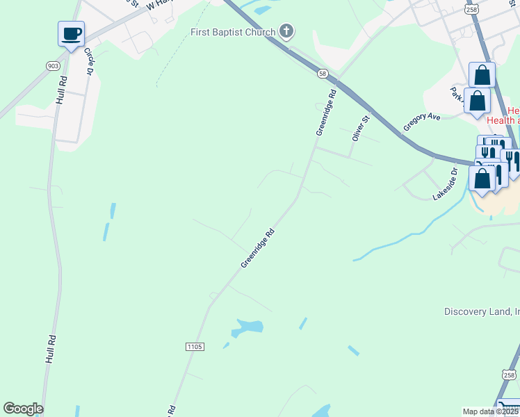 map of restaurants, bars, coffee shops, grocery stores, and more near 507 Hollywood Terrace in Snow Hill