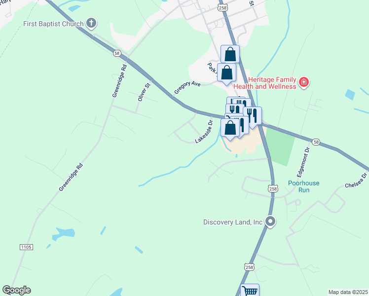 map of restaurants, bars, coffee shops, grocery stores, and more near 212 Lakeside Drive in Snow Hill