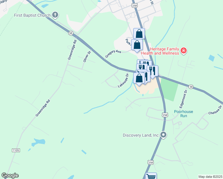 map of restaurants, bars, coffee shops, grocery stores, and more near 212 Lakeside Drive in Snow Hill