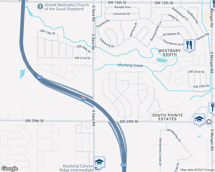 map of restaurants, bars, coffee shops, grocery stores, and more near 2454-2998 South Sara Road in Yukon