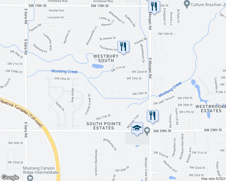 map of restaurants, bars, coffee shops, grocery stores, and more near 10024 Southwest 23rd Street in Yukon