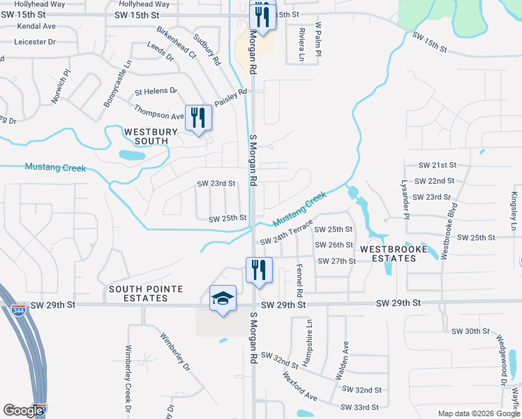 map of restaurants, bars, coffee shops, grocery stores, and more near 2425 Northcreek Lane in Oklahoma City