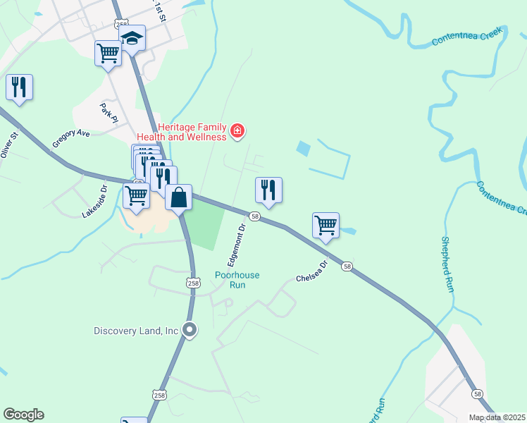 map of restaurants, bars, coffee shops, grocery stores, and more near in Snow Hill