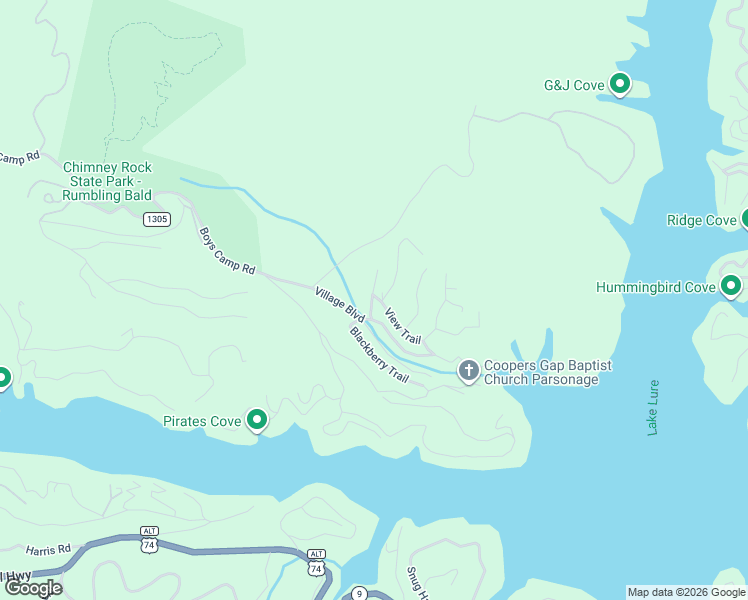 map of restaurants, bars, coffee shops, grocery stores, and more near 103 Bald Hill Court in Lake Lure