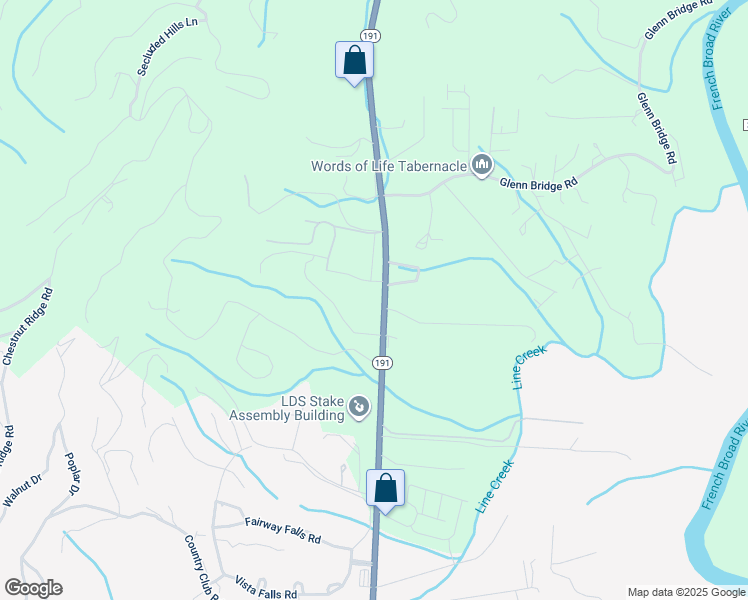 map of restaurants, bars, coffee shops, grocery stores, and more near 2177 Brevard Road in Buncombe County