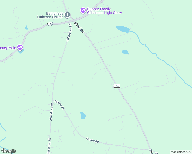 map of restaurants, bars, coffee shops, grocery stores, and more near 366 Shoal Road in Lincolnton