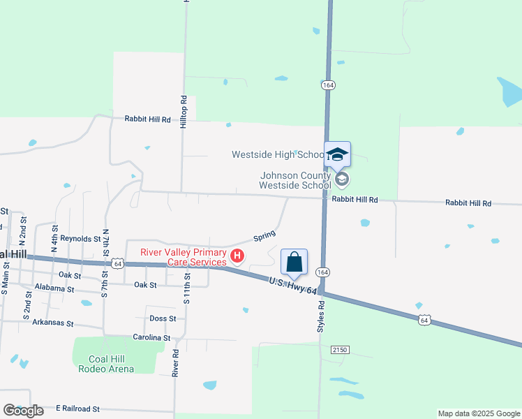map of restaurants, bars, coffee shops, grocery stores, and more near 1412 Rabbit Hill Road in Hartman