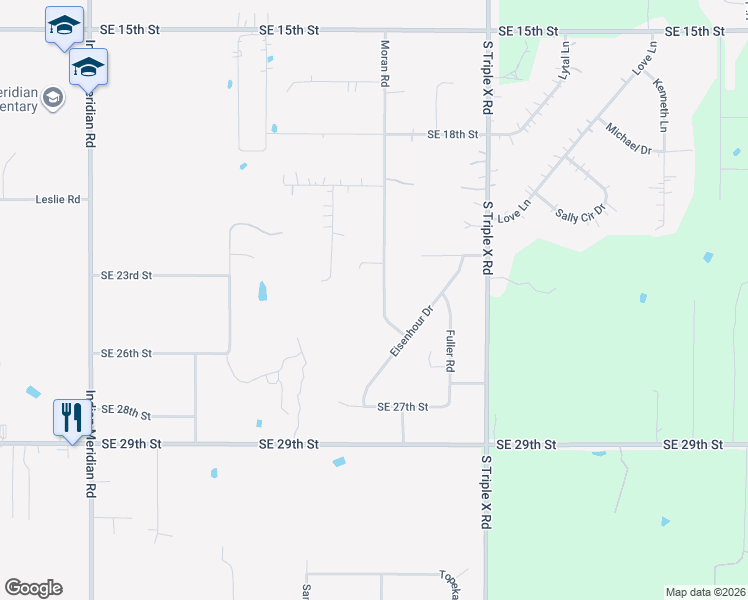map of restaurants, bars, coffee shops, grocery stores, and more near 2476 Moran Road in Choctaw