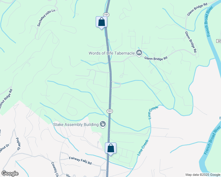map of restaurants, bars, coffee shops, grocery stores, and more near 2251 Brevard Road in Buncombe County