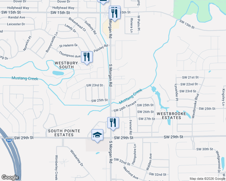 map of restaurants, bars, coffee shops, grocery stores, and more near 2425 Northcreek Lane in Oklahoma City