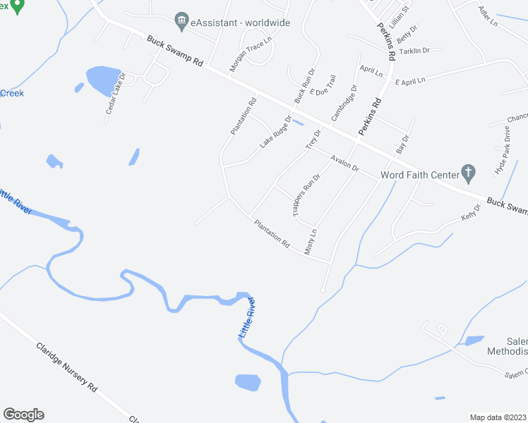 map of restaurants, bars, coffee shops, grocery stores, and more near 124 Trey Drive in Goldsboro