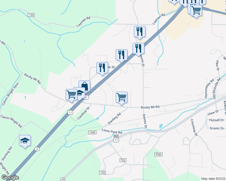 map of restaurants, bars, coffee shops, grocery stores, and more near 2215 Congress Parkway South in Athens