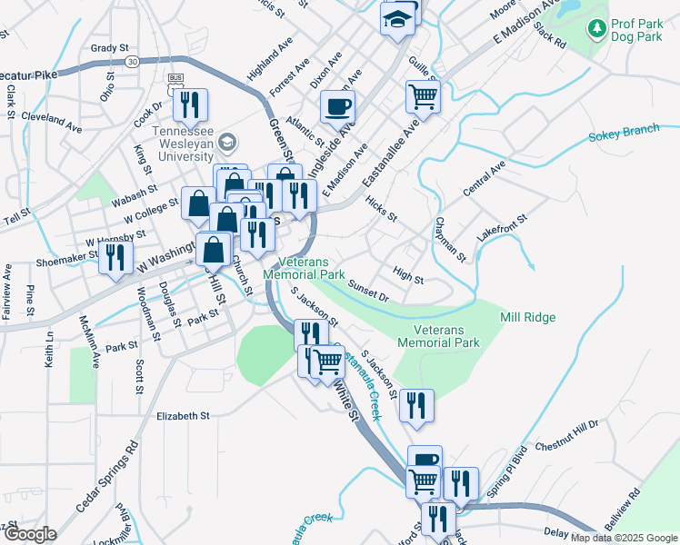 map of restaurants, bars, coffee shops, grocery stores, and more near in Athens