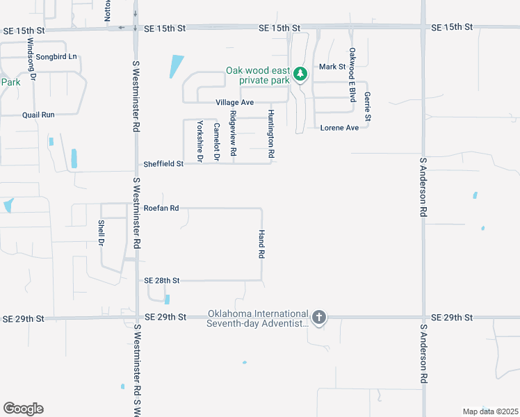 map of restaurants, bars, coffee shops, grocery stores, and more near 11705 Roefan Road in Midwest City