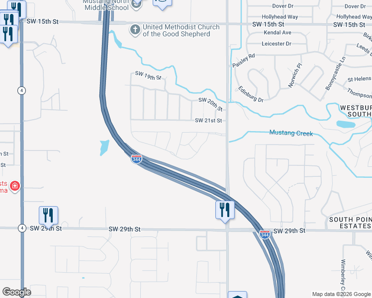 map of restaurants, bars, coffee shops, grocery stores, and more near 10709 SW 23RD PL in Yukon