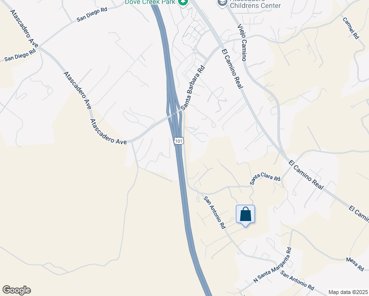 map of restaurants, bars, coffee shops, grocery stores, and more near 12250 San Antonio Road in Atascadero