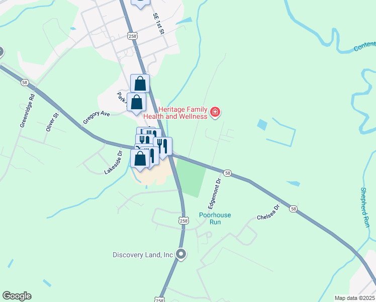 map of restaurants, bars, coffee shops, grocery stores, and more near 1108 Kingold Boulevard in Snow Hill