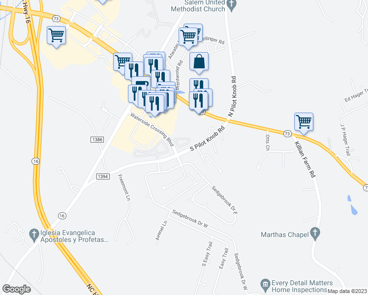 map of restaurants, bars, coffee shops, grocery stores, and more near 7547 Pilot Cove Court in Denver