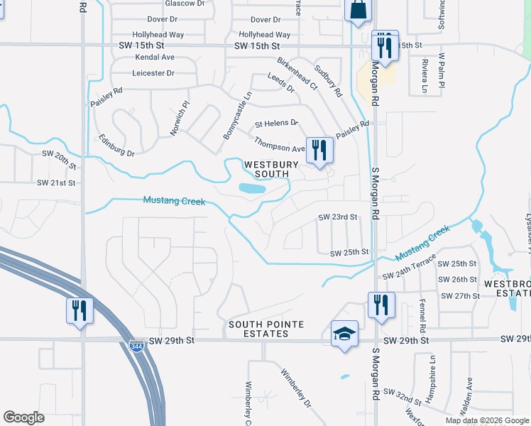 map of restaurants, bars, coffee shops, grocery stores, and more near 10017 Southwest 21st Street in Yukon