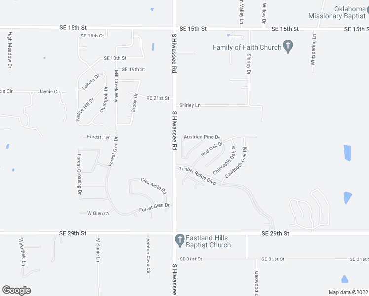 map of restaurants, bars, coffee shops, grocery stores, and more near 2400 Austrian Pine Drive in Choctaw