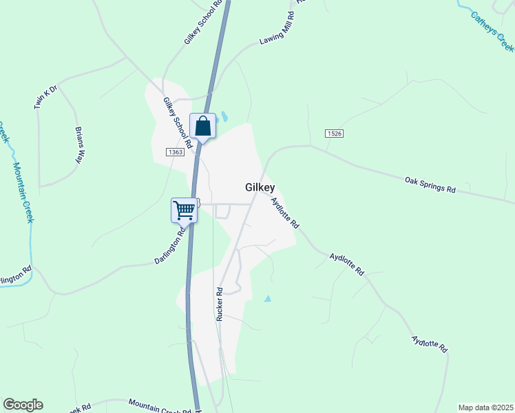 map of restaurants, bars, coffee shops, grocery stores, and more near 220 Oak Springs Road in Rutherfordton