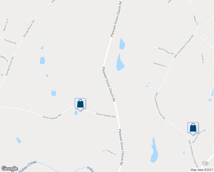 map of restaurants, bars, coffee shops, grocery stores, and more near 1620 Pleasant Grove Church Road in Crouse