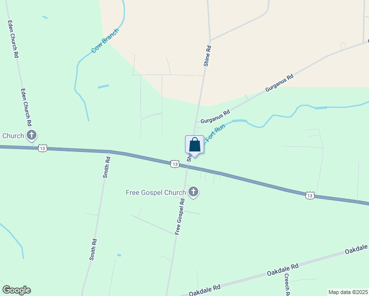 map of restaurants, bars, coffee shops, grocery stores, and more near 83 Shine Road in Snow Hill