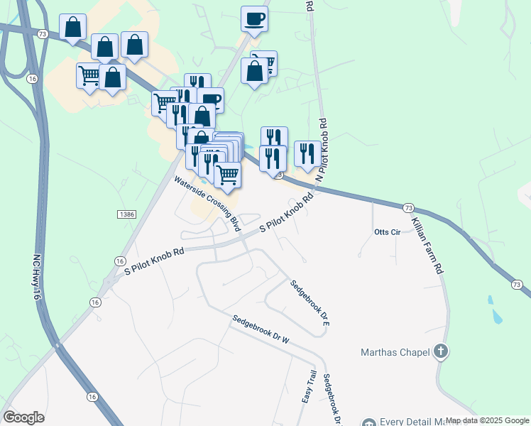 map of restaurants, bars, coffee shops, grocery stores, and more near 7523 Pilot Cove Court in Denver