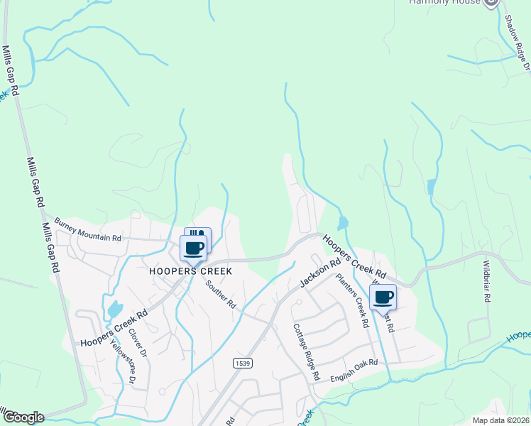 map of restaurants, bars, coffee shops, grocery stores, and more near 110 June Bug Lane in Fletcher