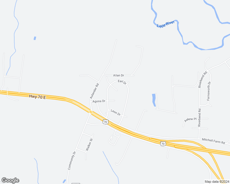map of restaurants, bars, coffee shops, grocery stores, and more near 105 Rhonda Place in Goldsboro