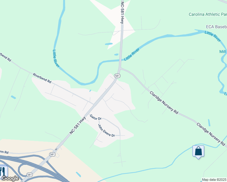 map of restaurants, bars, coffee shops, grocery stores, and more near 205 Watergate Court in Goldsboro