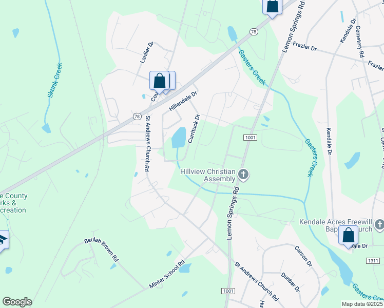 map of restaurants, bars, coffee shops, grocery stores, and more near 562 Troy Drive in Sanford