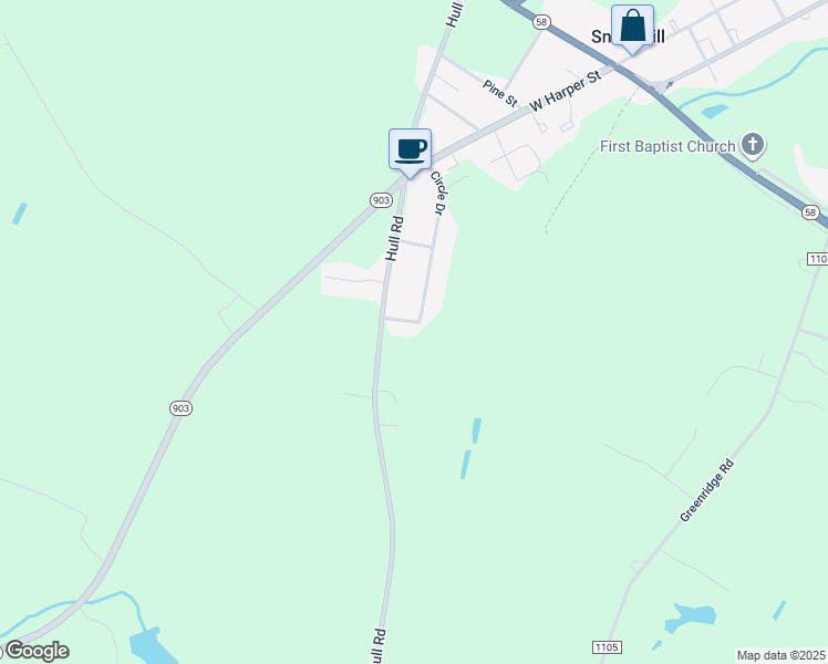 map of restaurants, bars, coffee shops, grocery stores, and more near 103 Hillendale Drive in Snow Hill