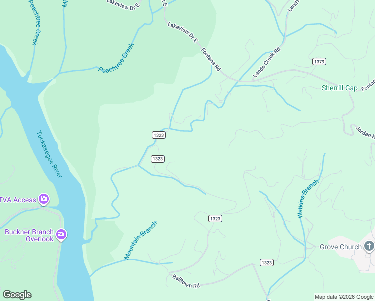 map of restaurants, bars, coffee shops, grocery stores, and more near 215 Soaring Eagle Rd. in Bryson City