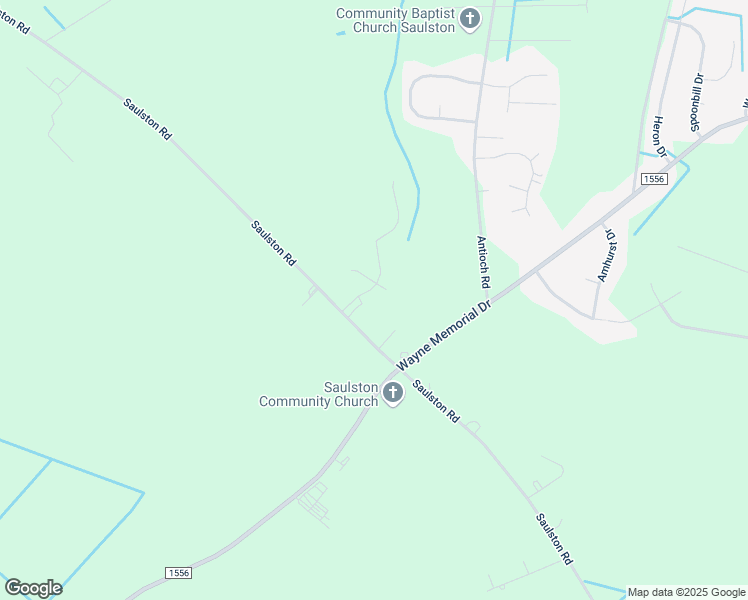 map of restaurants, bars, coffee shops, grocery stores, and more near 104 Milwood Drive in Goldsboro