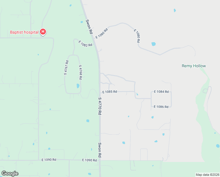 map of restaurants, bars, coffee shops, grocery stores, and more near 477073 East 1085 Road in Roland