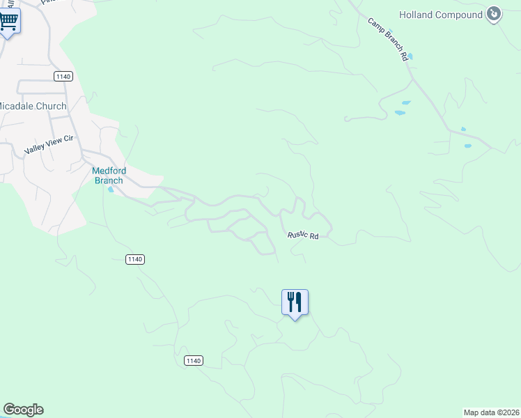 map of restaurants, bars, coffee shops, grocery stores, and more near 65 Bristle Cone Lane in Waynesville
