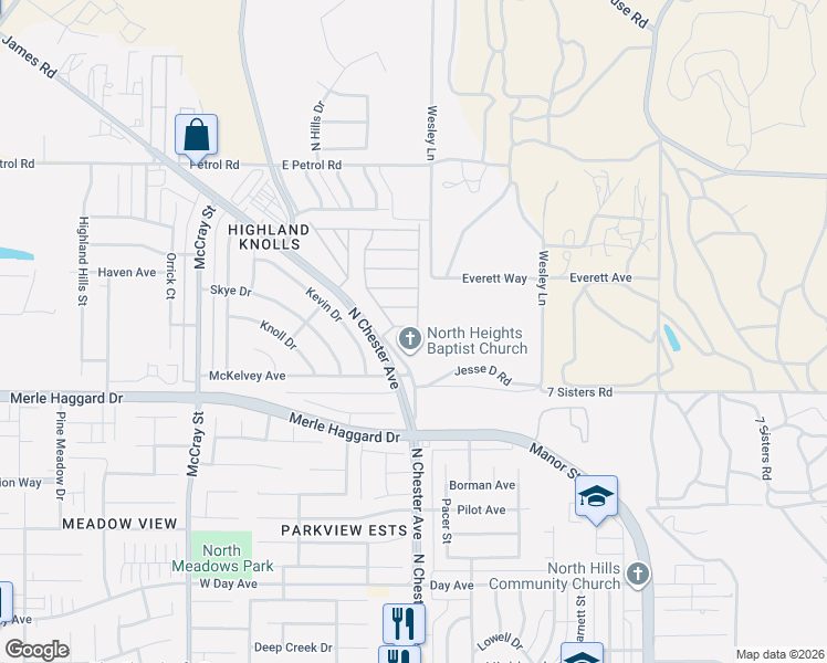 map of restaurants, bars, coffee shops, grocery stores, and more near 179 Sousa Lane in Bakersfield