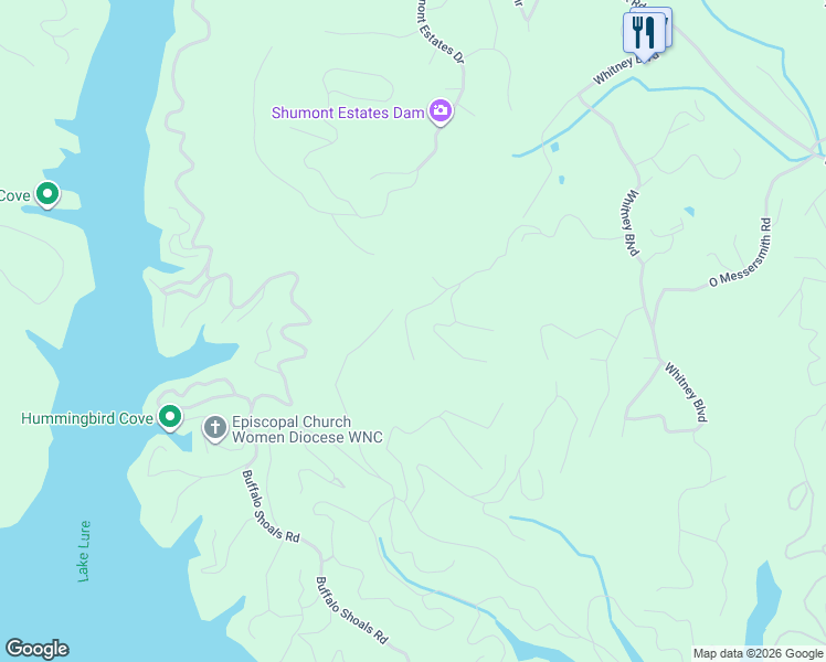 map of restaurants, bars, coffee shops, grocery stores, and more near 169 Overlook Point Lane in Lake Lure