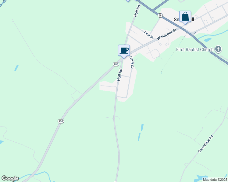 map of restaurants, bars, coffee shops, grocery stores, and more near 1015 Hull Road in Snow Hill