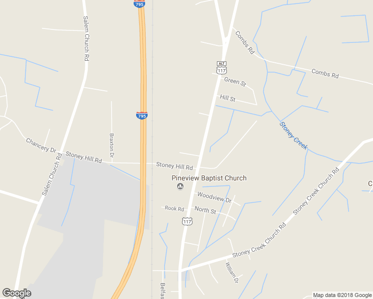 map of restaurants, bars, coffee shops, grocery stores, and more near 128 Hubert Drive in Goldsboro