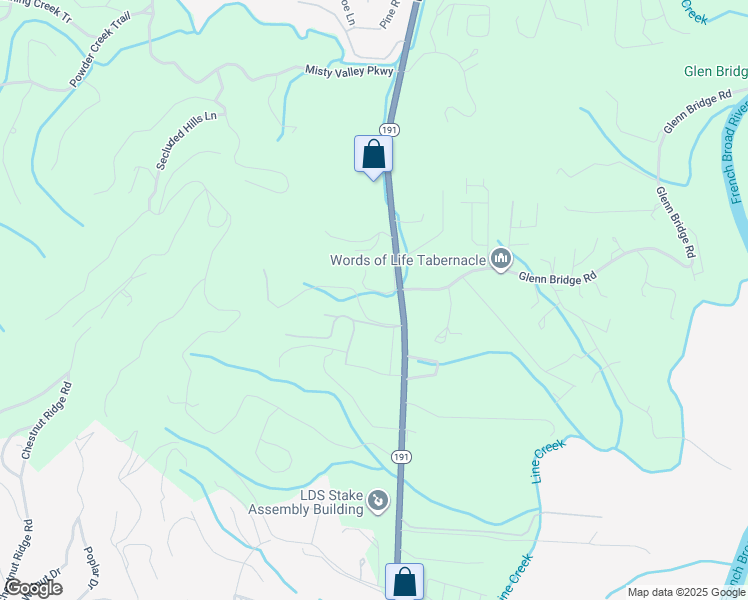 map of restaurants, bars, coffee shops, grocery stores, and more near 2157 Brevard Road in Arden