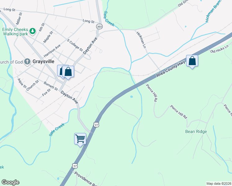 map of restaurants, bars, coffee shops, grocery stores, and more near 1101 Rhea County Highway in Dayton