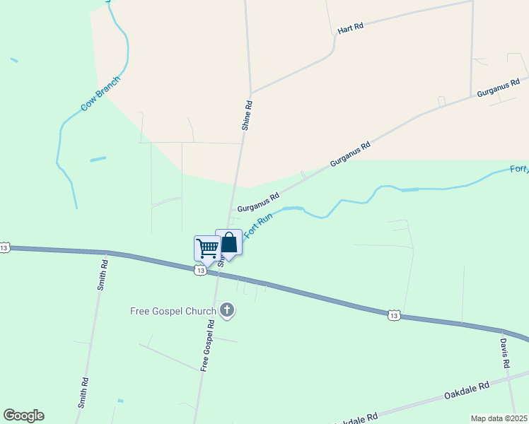map of restaurants, bars, coffee shops, grocery stores, and more near 2971 Gurganus Road in Snow Hill