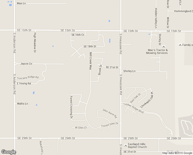 map of restaurants, bars, coffee shops, grocery stores, and more near Katie Court in Choctaw